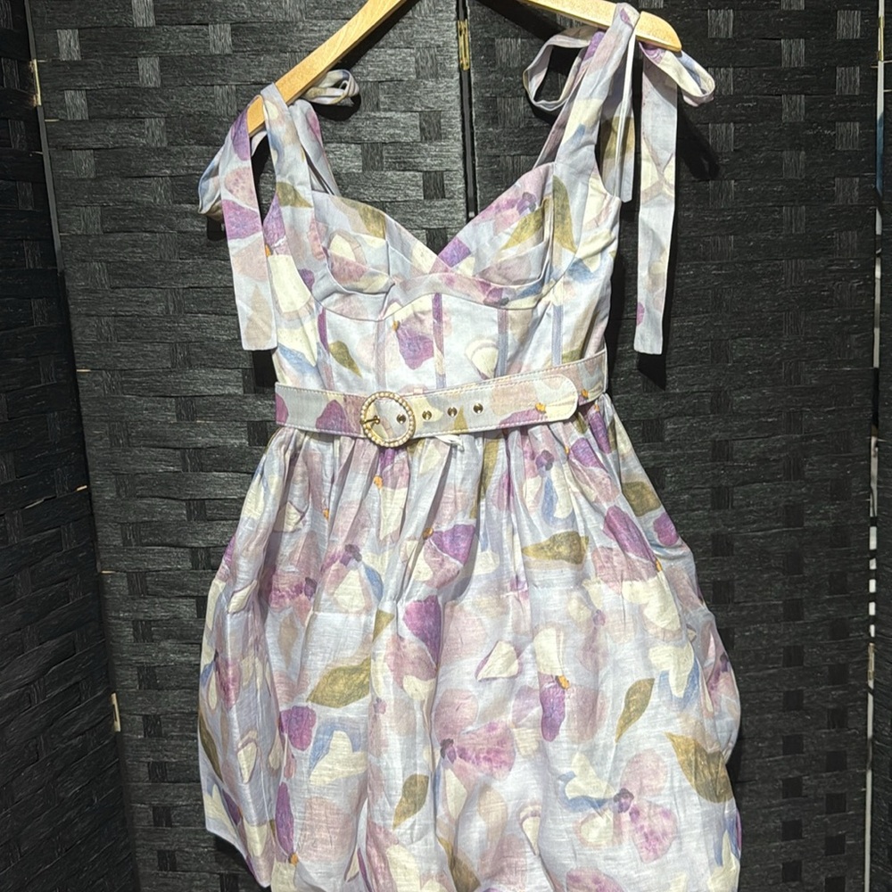 Zimmermann Lavender Floral Mini Dress - Picture 7 of 8